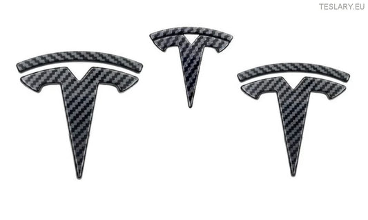 Tesla Model 3 Front, bak- og rattlogo -sett