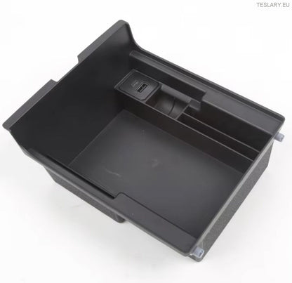 Tesla Model 3/Y Center Console Front arrangør med USB -porter og vårretur
