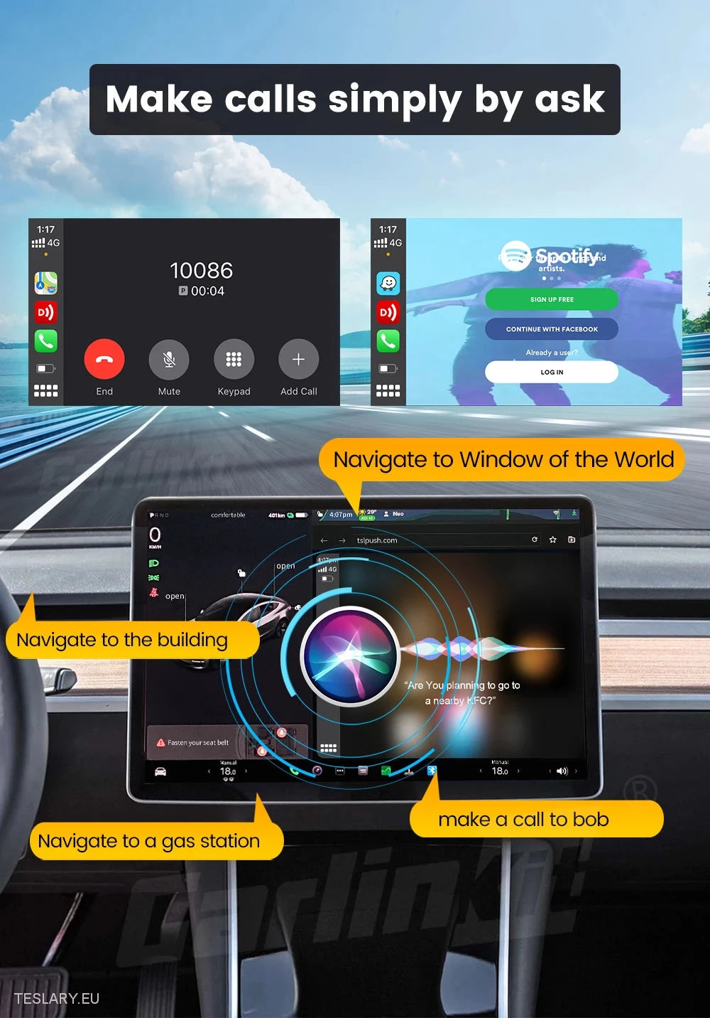 Tesla Wireless Adapter for CarPlay for Android & Apple Devices