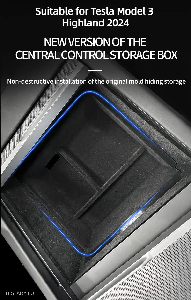 Tesla Model 3+ Highland Center Console Trays Front & Bak -arrangører