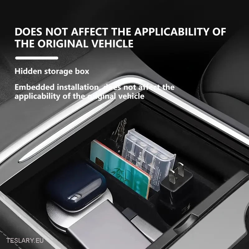 Tesla Model 3/Y Center Console Front Organizer -brett flokket