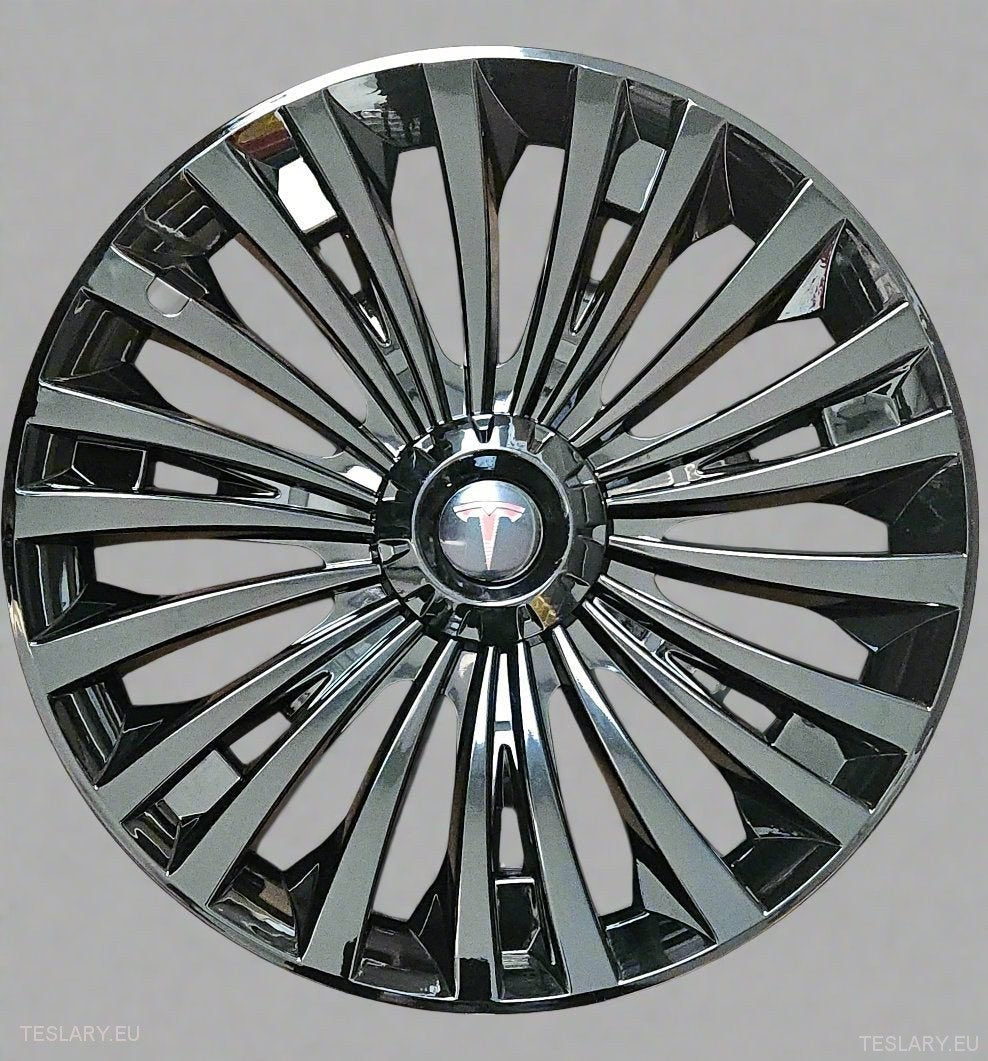 Tesla Model Y 19" Heldekkende Cyclone-hjulkapsler - blank svart