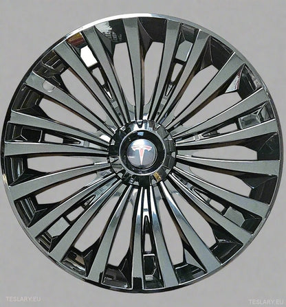 Tesla Model Y 19" Heldekkende Cyclone-hjulkapsler - blank svart