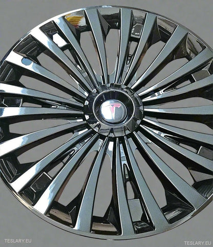 Tesla Model Y 19" Heldekkende Cyclone-hjulkapsler - blank svart