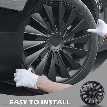 18" Tesla Model 3+ Highland Performance Induction Style Hjulkapsler - Glanset Svart