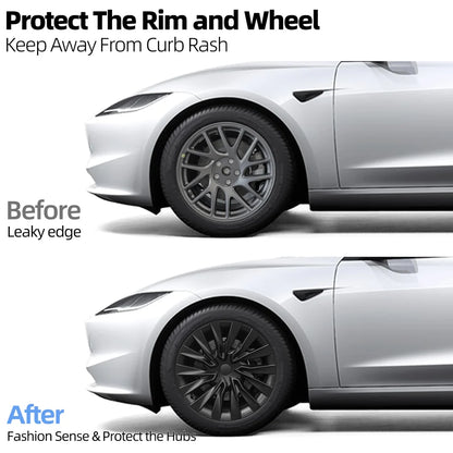 18" Tesla 3+ Highland Full Rim Nova Style Wheel Covers Matte Black