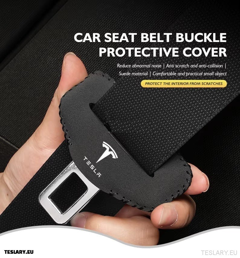 Tesla Model 3 Y S X Bil Setebelte Spenne Anti-Scratch Protector med Tesla-logo