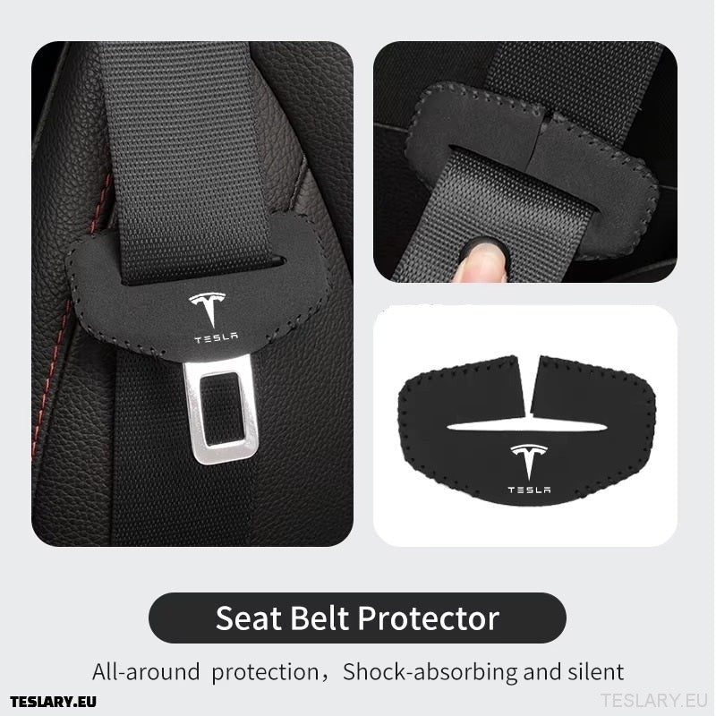 Tesla Model 3 Y S X Bil Setebelte Spenne Anti-Scratch Protector med Tesla-logo