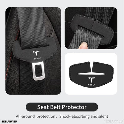 Tesla Model 3 Y S X Bil Setebelte Spenne Anti-Scratch Protector med Tesla-logo