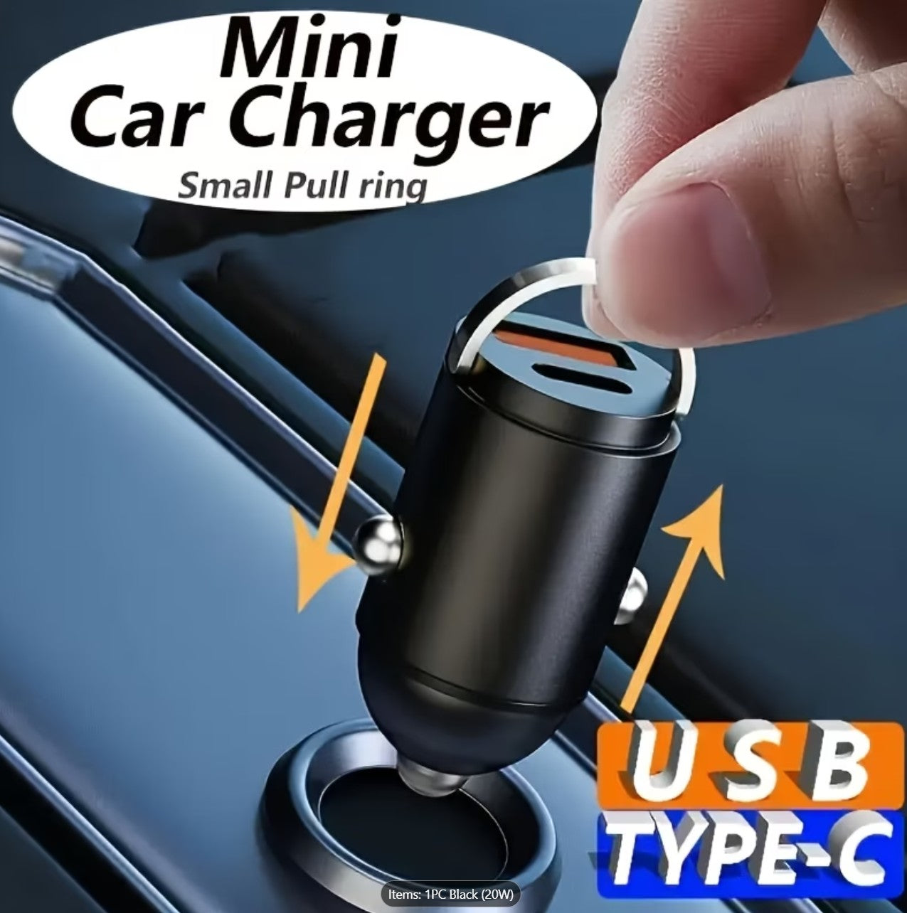 USB-C 12 VOLT Charger Adapter 100W Dual Port Metal Car Charger Fast Easy Universal Tesla , Byd, VW ID , Kia , MG