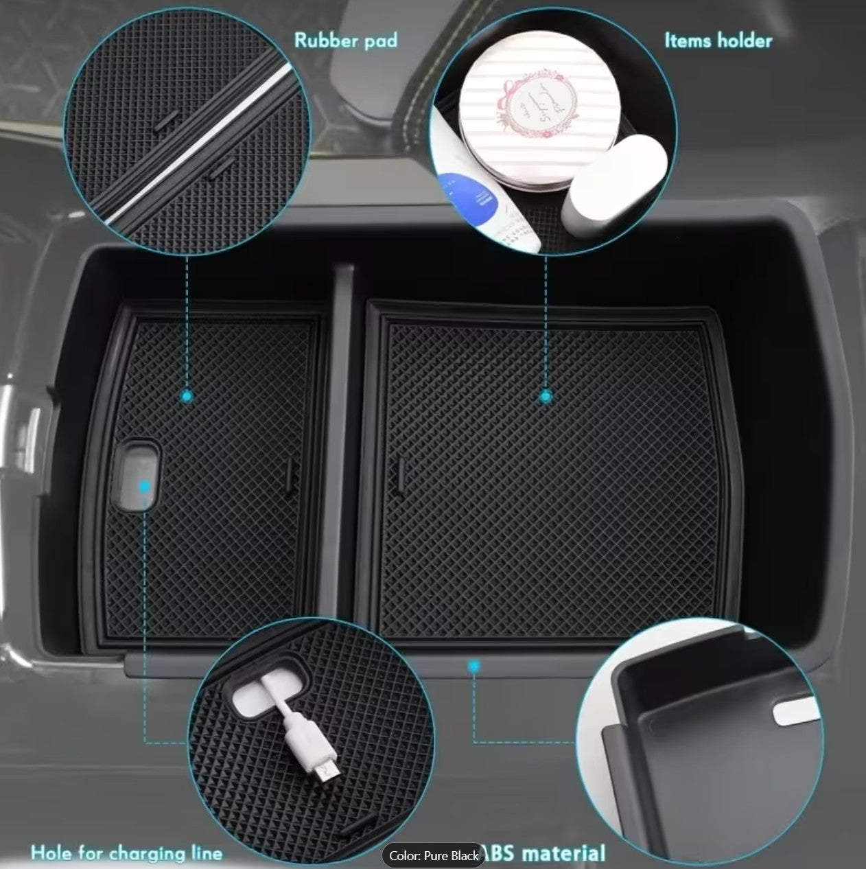Center Console Storage Tray for Volkswagen ID.4 2026, 2025, 2024, 2023