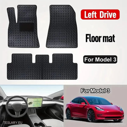 Tesla Model 3 Custom Pu Leather Floor Mats (venstre hånd)