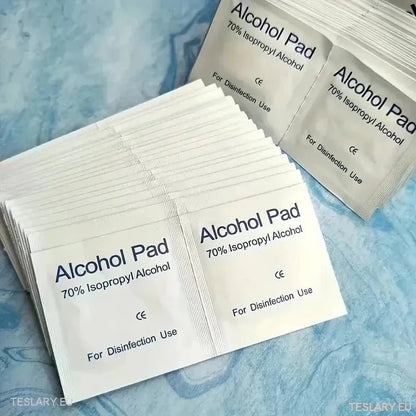 Alcohol Cleaning Preparation Pads ( adhesion of logos , trim, etc. ) - TESLARY Tesla Shop Accessories Europe Nederlands Ireland Deutschland Espana Alicante France Italia