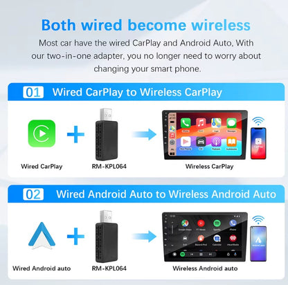 Wireless CarPlay Android Auto Smart Dongle for All Cars