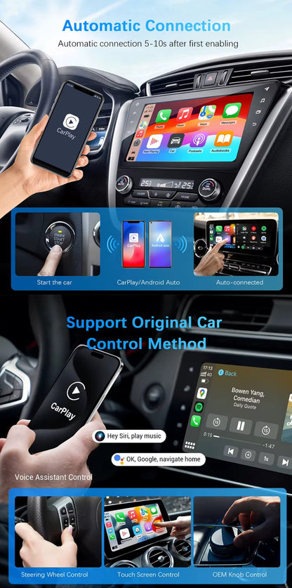 Wireless CarPlay Android Auto Smart Dongle for All Cars