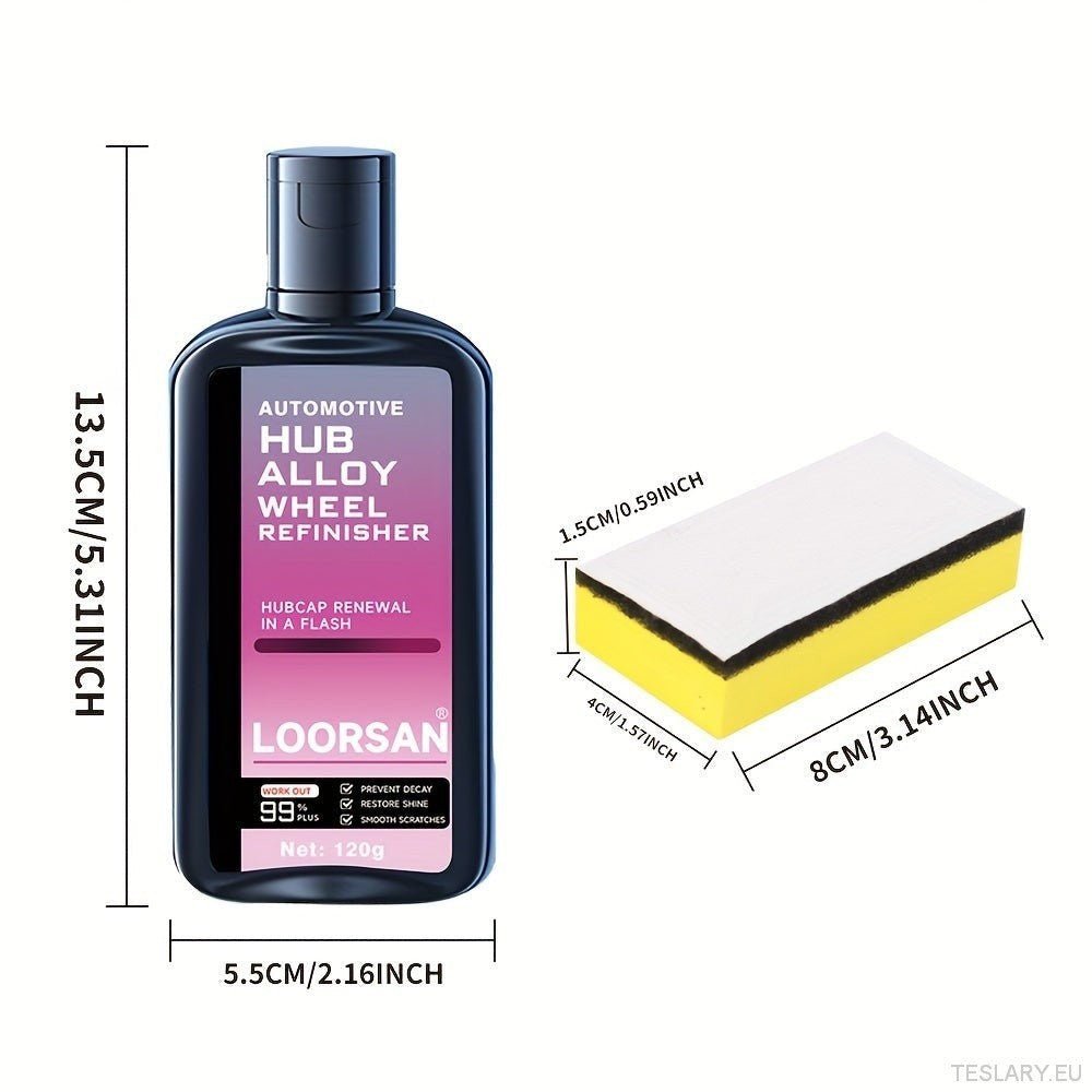 Automotive Hub Wheel Refinisher, Alloy Wheel Scratch Repair Paste, Car Maintenance Polishing Cream for Rust & Scale Removal - TESLARY Tesla Shop Accessories Europe Nederlands Ireland Deutschland Espana Alicante France Italia