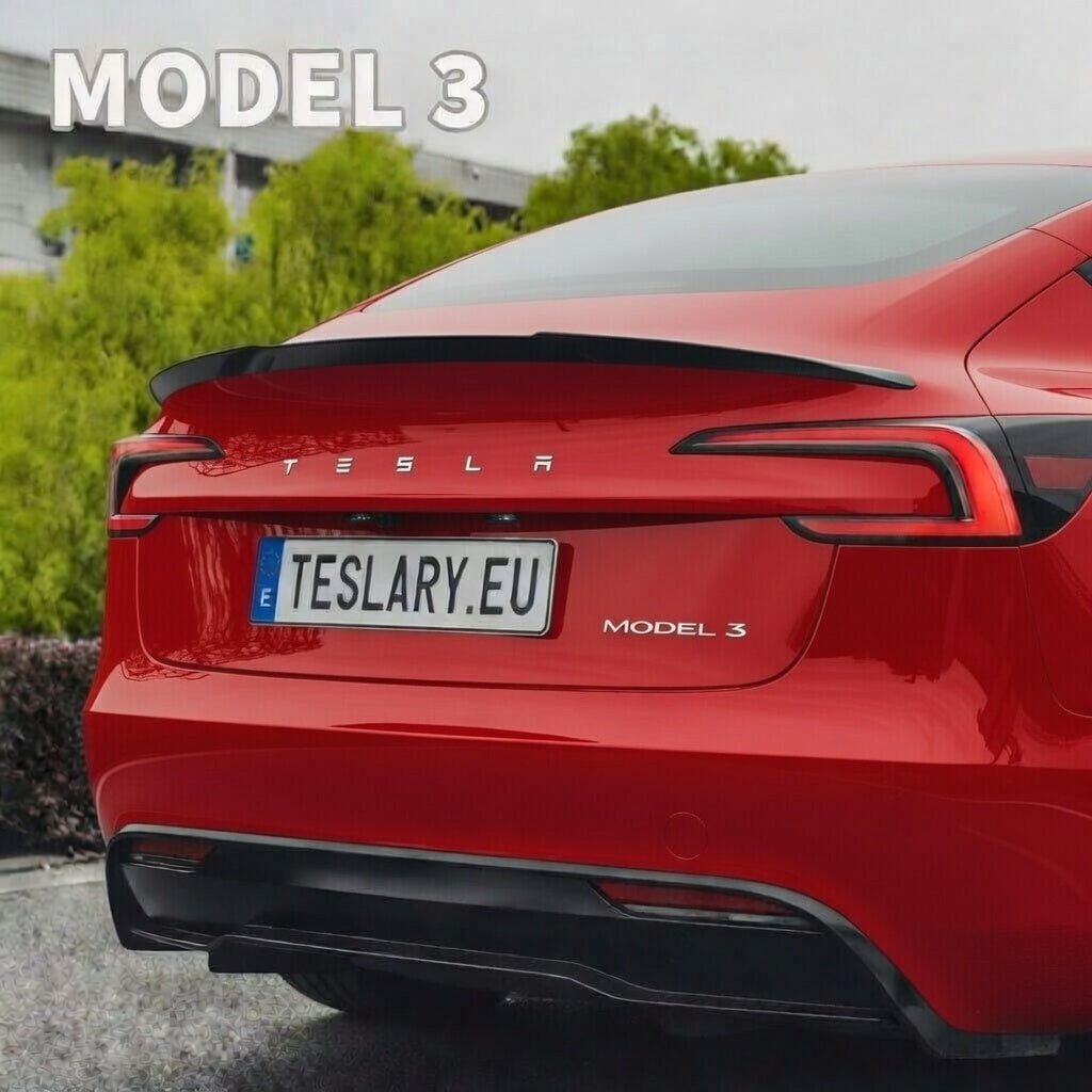Blade Style 2026 Updated Trunk Spoiler in Carbon Fibre Gloss and Matte Style for Tesla Model 3 , Highland & Model Y - TESLARY Tesla Shop Accessories Europe Nederlands Dublin Cork Ireland Deutschland Espana Alicante France Italia
