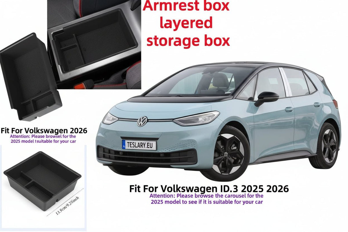 Car Storage Center Console Organizer Compartment Divider for Volkswagen VW ID.3 ID3 2021-2026 - TESLARY Buy Tesla Shop Accessories Europe Nederlands Dublin Cork Ireland Deutschland Espana Iceland Finland France Italia