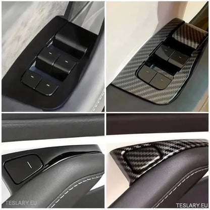 Karbonfiberelektriske vindusdukker for Tesla Model 3 & Y (LHD)