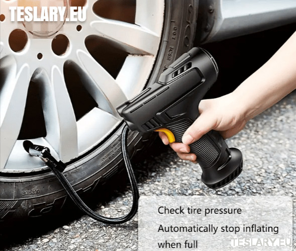 Cordless Battery Powered Tyre Compressor Gun Type for Tesla Model 3 Y S X - TESLARY Tesla Shop Accessories Europe Nederlands Dublin Cork Ireland Deutschland Espana Alicante France Italia