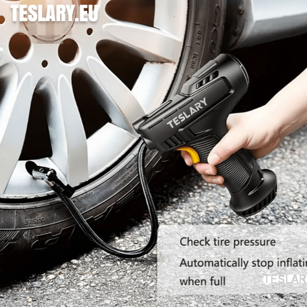 Cordless Battery Powered Tyre Compressor Gun Type for Tesla Model 3 Y S X - TESLARY Tesla Shop Accessories Europe Nederlands Dublin Cork Ireland Deutschland Espana Alicante France Italia