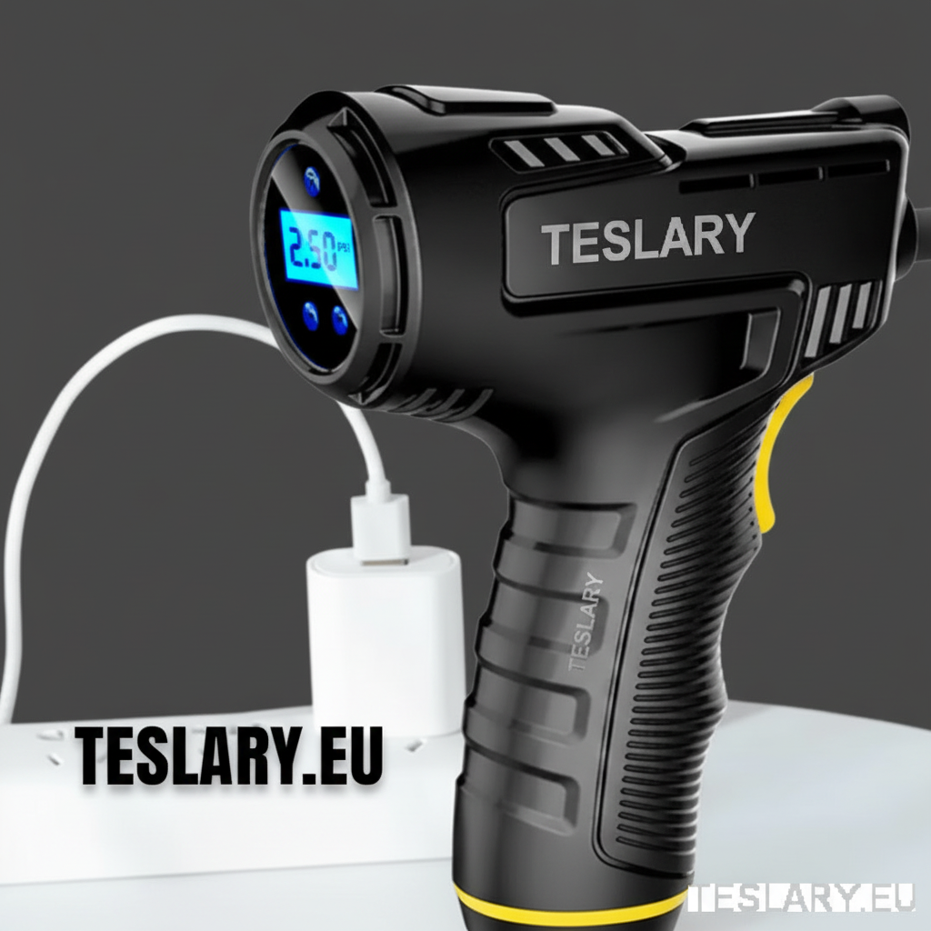 Cordless Battery Powered Tyre Compressor Gun Type for Tesla Model 3 Y S X - TESLARY Tesla Shop Accessories Europe Nederlands Dublin Cork Ireland Deutschland Espana Alicante France Italia