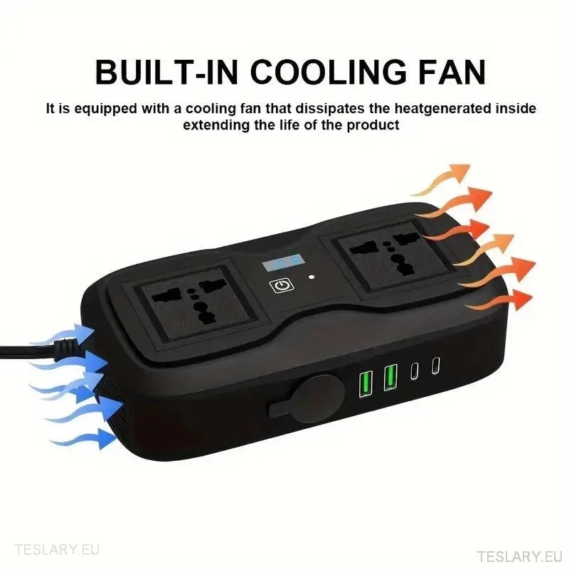 200 Watt 12-15V 220V Inverter Kompatibel med Tesla Cars (bare Storbritannia og Irland)