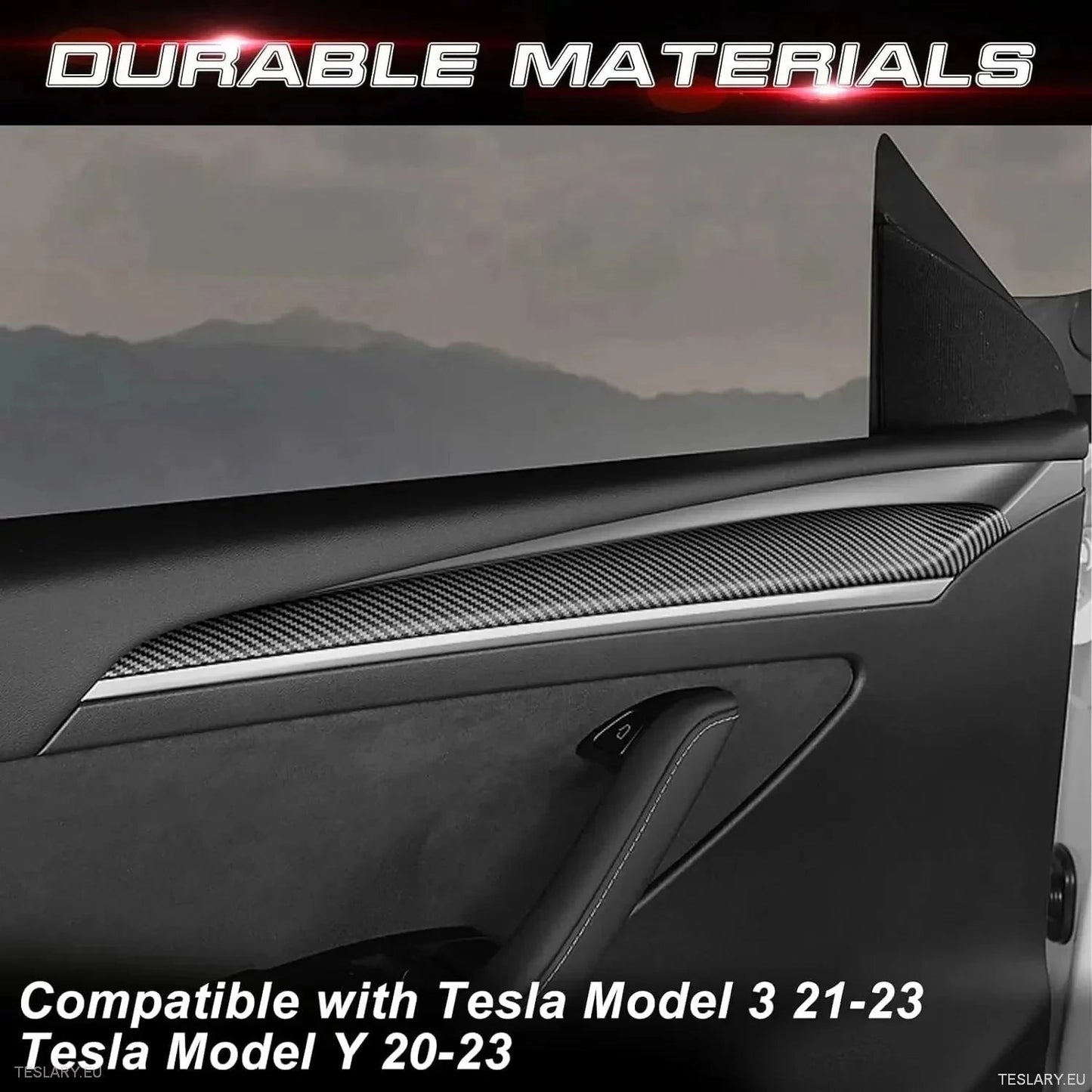 Internal Door Side Trims Tesla 3/Y - TESLARY Tesla Shop Accessories Europe Nederlands Dublin Cork Ireland Deutschland Espana Alicante France Italia