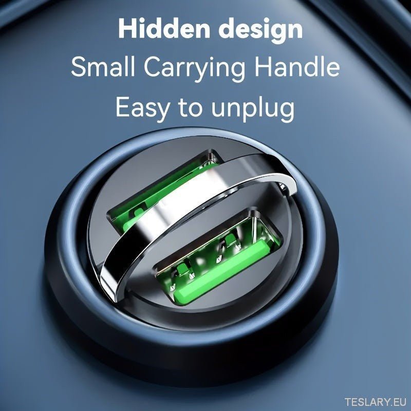 New Car - mounted Loop Mini Mobile Phone Car Charger PD + USB Fast Charging Hidden Flash Charge for Car Appliances - TESLARY Tesla Shop Accessories Europe Nederlands Ireland Deutschland Espana Alicante France Italia
