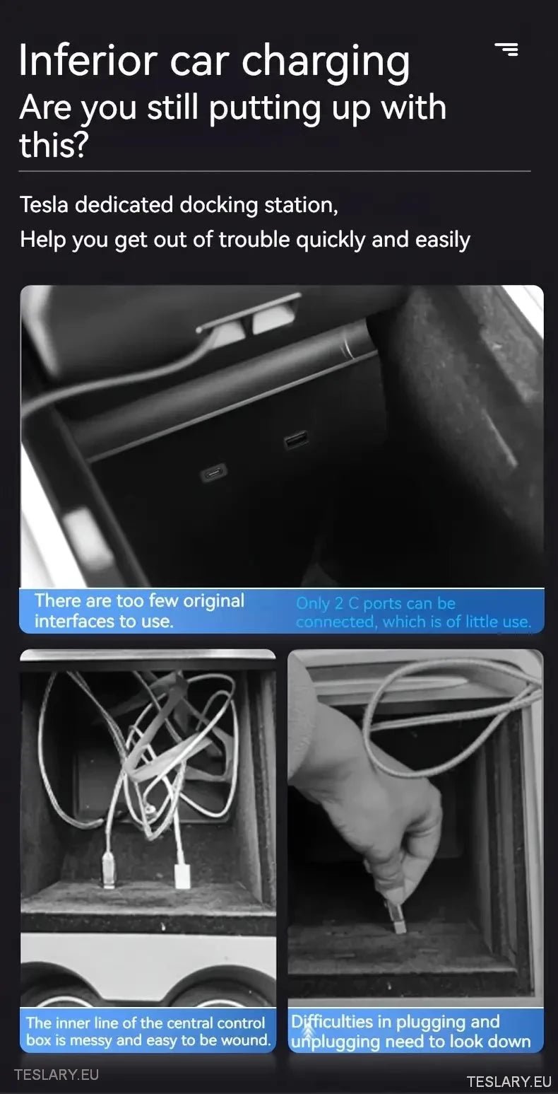 Multiport USB Expansion Hub for Tesla 3/Y - TESLARY Tesla Shop Accessories Europe Nederlands Dublin Cork Ireland Deutschland Espana Alicante France Italia