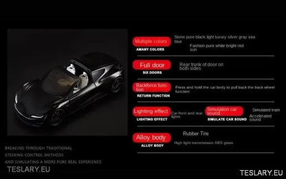 Ny Tesla Roadster Model Car 1:24 Uoffisiell versjon