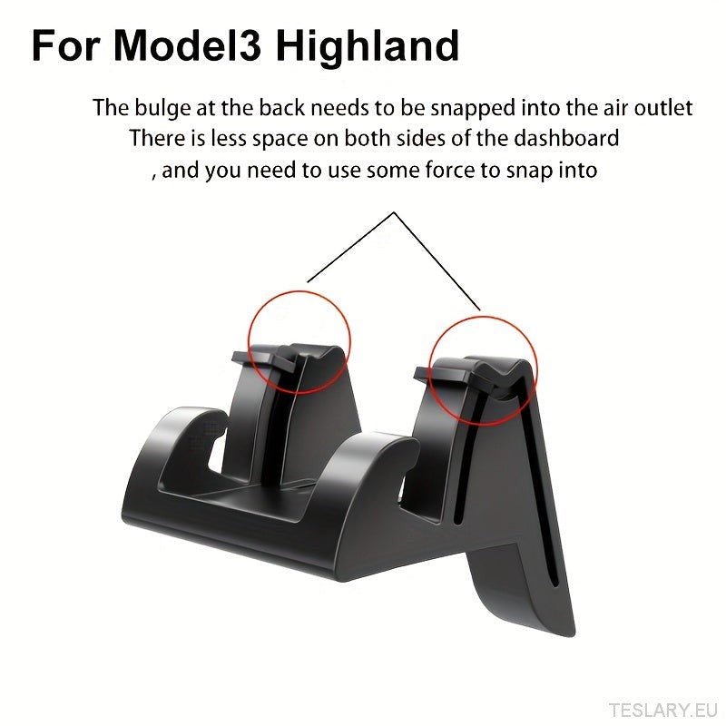 Phone Holder for Tesla Model 3 / Y - Snap - On Dashboard & Air Vent Mount, Adjustable Silicone - TESLARY Tesla Shop Accessories Europe Nederlands Dublin Cork Ireland Deutschland Espana Alicante France Italia