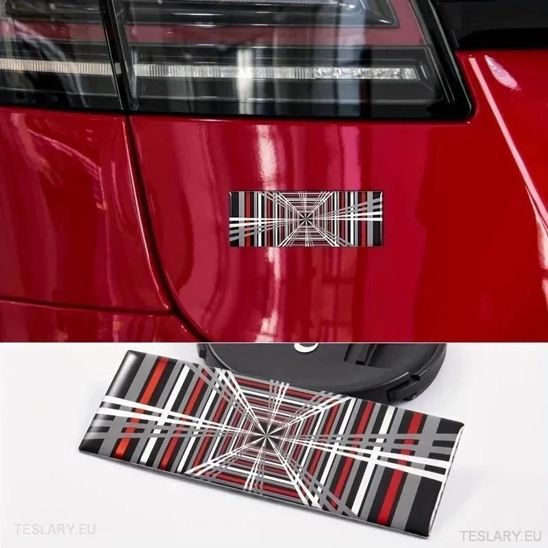 "Plaid" Logo 3D Dome Style Decal 11cm x 4cm