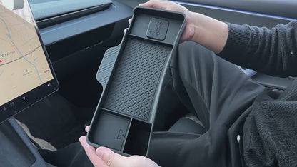 Tesla Model 3+ Highland Dash Storage Organizer i grått eller svart