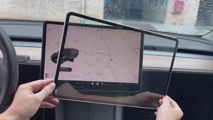 Tesla Model 3/Y herdet glassskjermbeskytter med karbonfiberkant