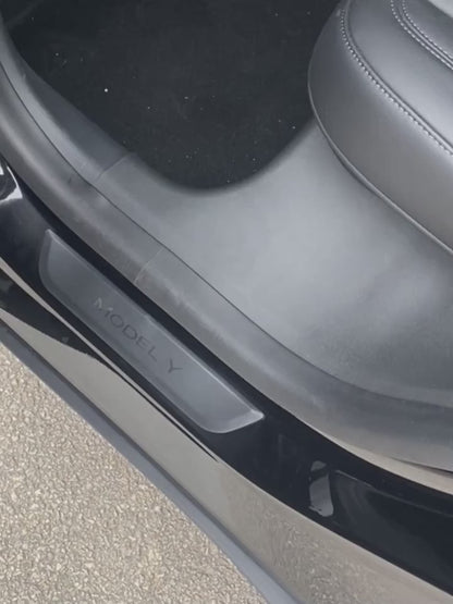Tesla y bakdørplastbeskyttelse Sills (2 stykker)