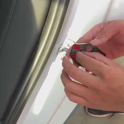Tesla Model 3/Y/X rustfritt stål Dørlås beskyttelsesdeksel med logo (4 pakke)