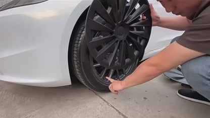 18" Tesla Model 3+ Highland Performance Induction Style Hjulkapsler – Mattsvarte