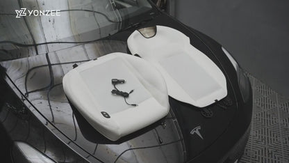 Tesla Model 3/Y Ventilated Seat Cover (S) i svart eller hvitt PU -skinn (1 stk)