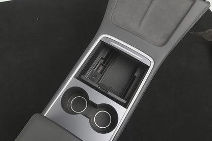 Tesla Model 3/Y Center Console Front arrangør med USB -porter og vårretur