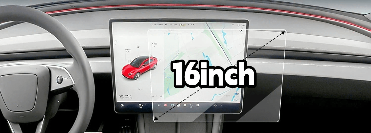 QHD Screen Protectors for 2026 Model Y Juniper | 40.64Cm (16'') Center Touchscreen And 20.32Cm (8'') Rear Display, Scratch-Resistant, 0.3MM Upgraded Material, Easy Installation ( SET of 2 ) - TESLARY Tesla Shop Accessories Europe Nederlands Dublin Cork Ireland Deutschland Espana Alicante France Italia