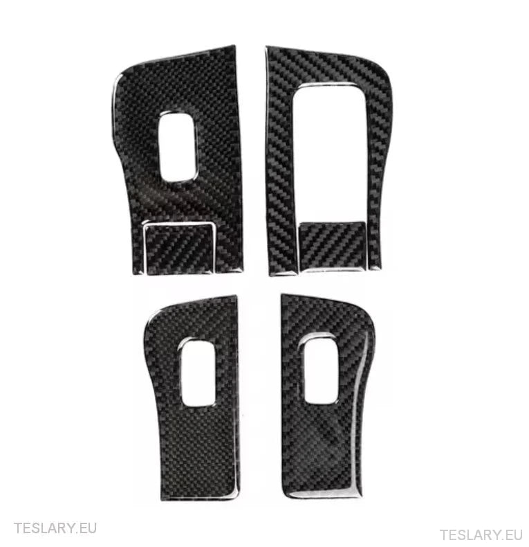 Real Soft Carbon Fiber Electric Window Trim Pieces for Tesla Model 3 & Y - TESLARY Tesla Shop Accessories Europe Nederlands Ireland Deutschland Espana Alicante France Italia