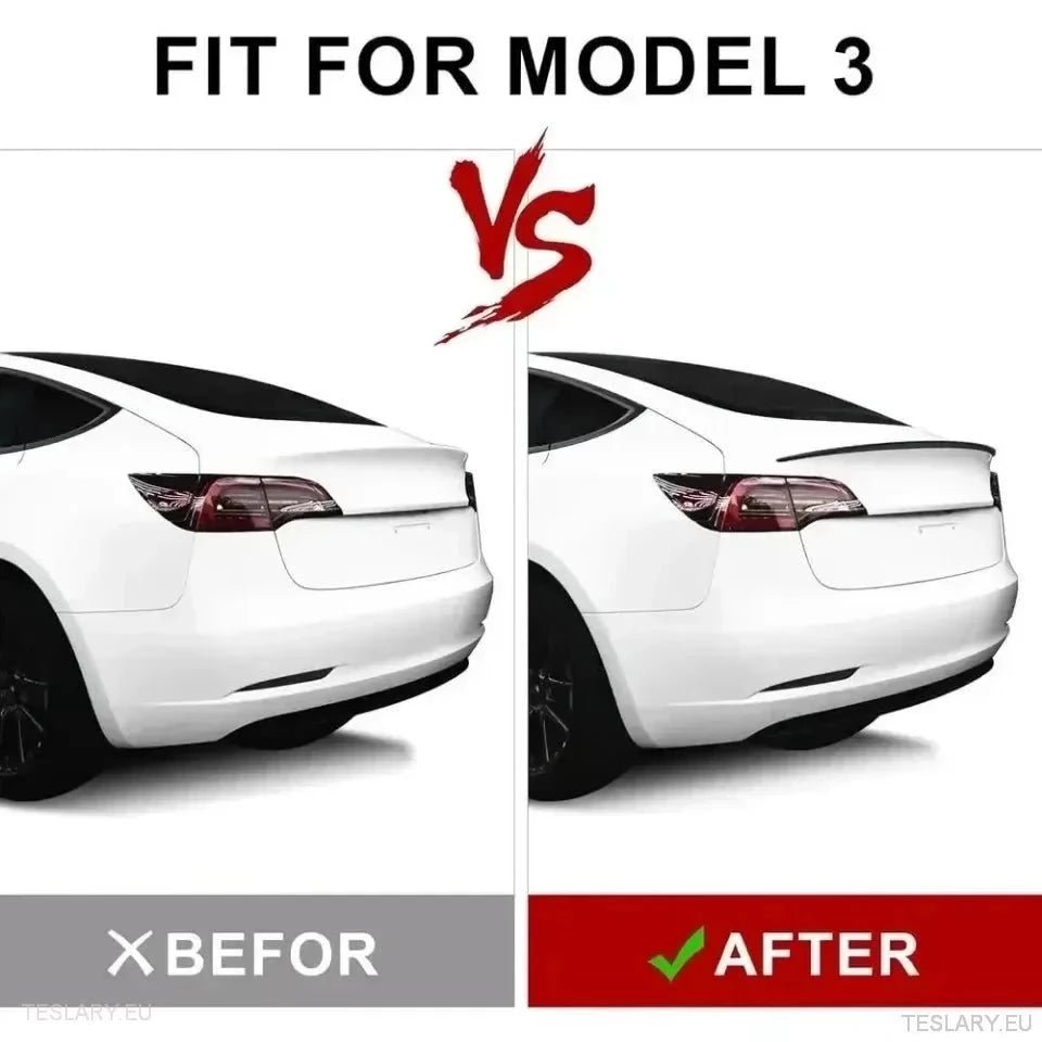 Rear Trunk Spoiler for Tesla Model 3 2019 - 2023 - TESLARY Tesla Shop Accessories Europe Nederlands Dublin Cork Ireland Deutschland Espana Alicante France Italia