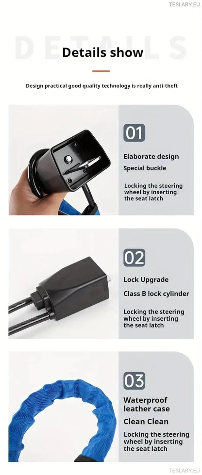 Steering Wheel to Seat Belt Security Lock For Tesla Model 3 Y S X - TESLARY Tesla Shop Accessories Europe Nederlands Dublin Cork Ireland Deutschland Espana Alicante France Italia