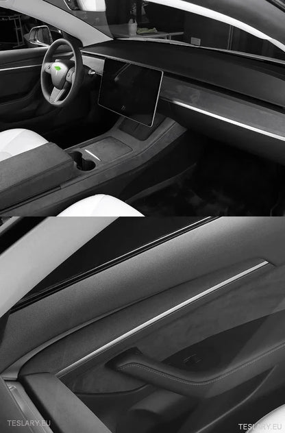 Suede Dashboard Cover with Door Panel Inserts for Tesla 3/Y - TESLARY Tesla Shop Accessories Europe Nederlands Ireland Deutschland Espana Alicante France Italia
