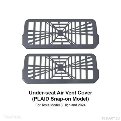 Tesla 3 Highland under Seat Air Outlet Cover Plaid Style (2 stykker)