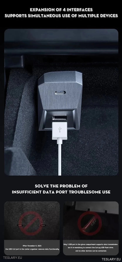 Tesla 3/Y Glove Box Docking Station (bare venstre stasjon)