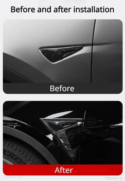 Tesla 3/Y Side Camera Thunder Wing Blade Design - TESLARY Tesla Shop Accessories Europe Nederlands Ireland Deutschland Espana Alicante France Italia