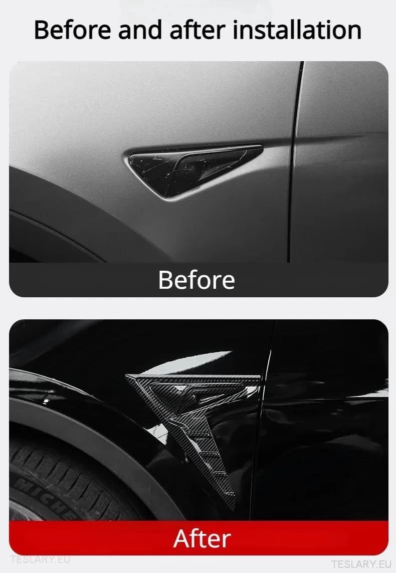 Tesla 3/Y Side Camera Thunder Wing Blade Design - TESLARY Tesla Shop Accessories Europe Nederlands Dublin Cork Ireland Deutschland Espana Alicante France Italia