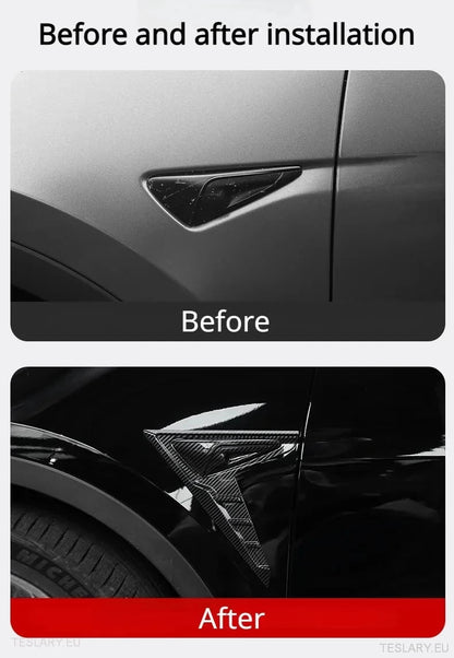 Tesla 3/Y Side Camera Thunder Wing Blade Design - TESLARY Tesla Shop Accessories Europe Nederlands Dublin Cork Ireland Deutschland Espana Alicante France Italia